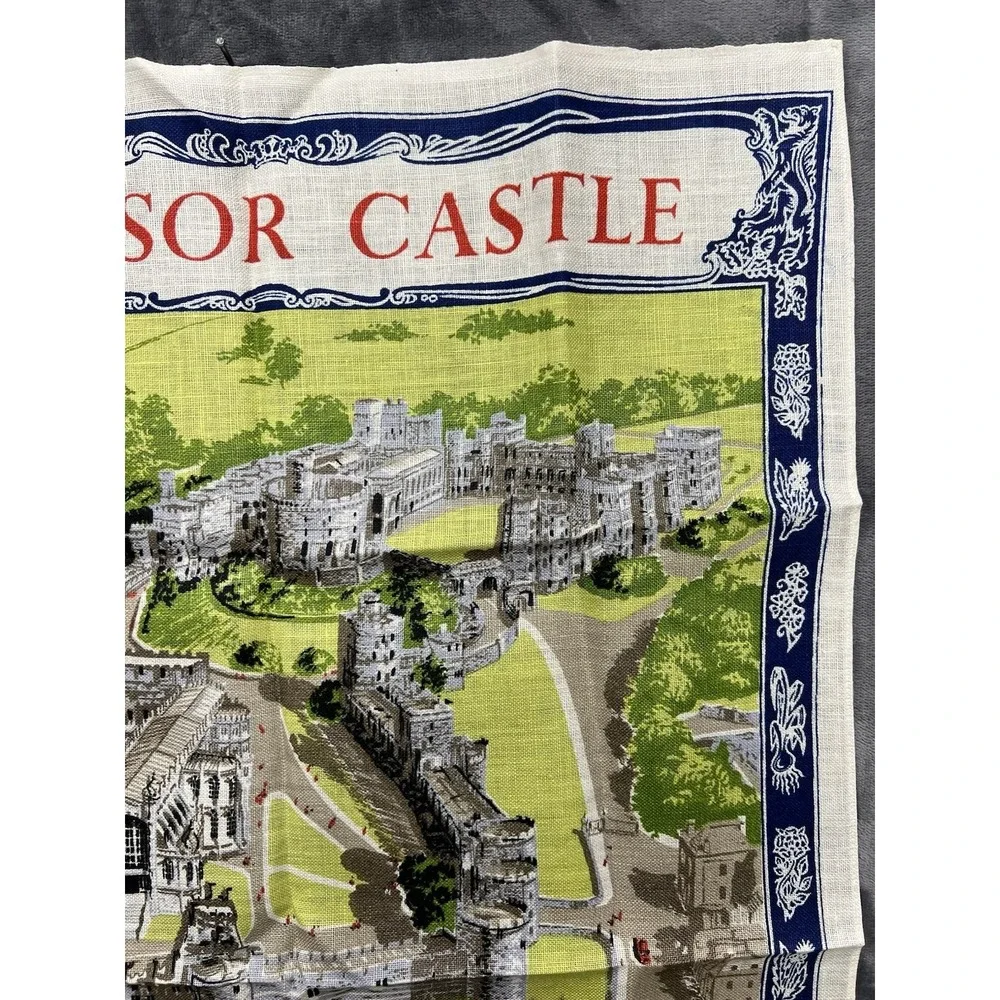 Vintage All Pure Linen Ulster Irish Weavers Windsor Castle Tea Towel